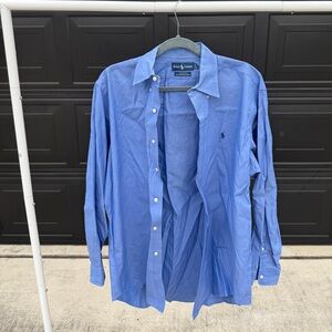 Ralph Lauren Yarmouth Button Down Shirt Blue Oxford Long Sleeve